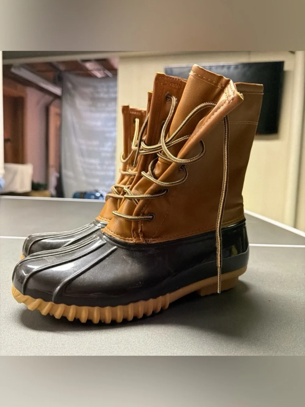 The Original Duck Boot Women Size 8.5 M Sporto Arianna Brown Tan Rain Snow Boots